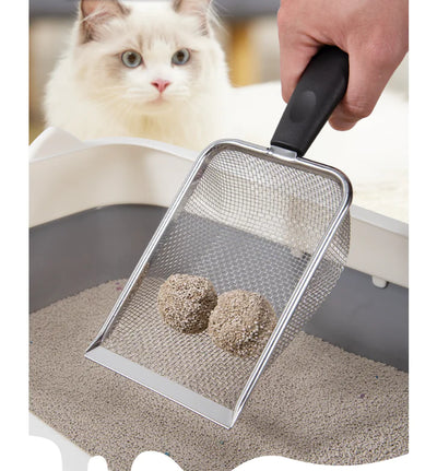 Durable Metal Cat Litter Scoop with Upgraded Handle (One)